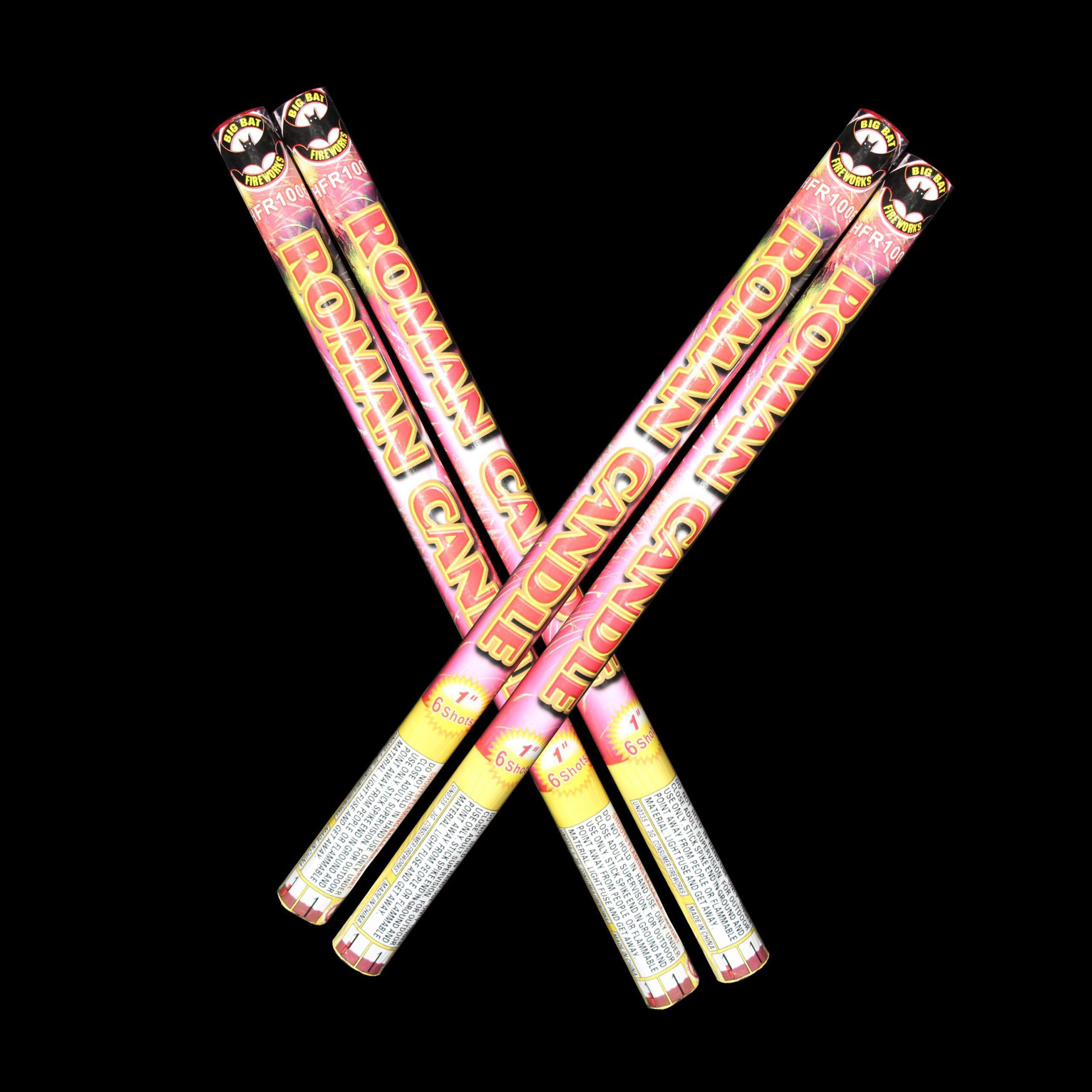 1 INCH 6 SHOTS ROMAN CANDLE FIREWORKS - PER PIECE