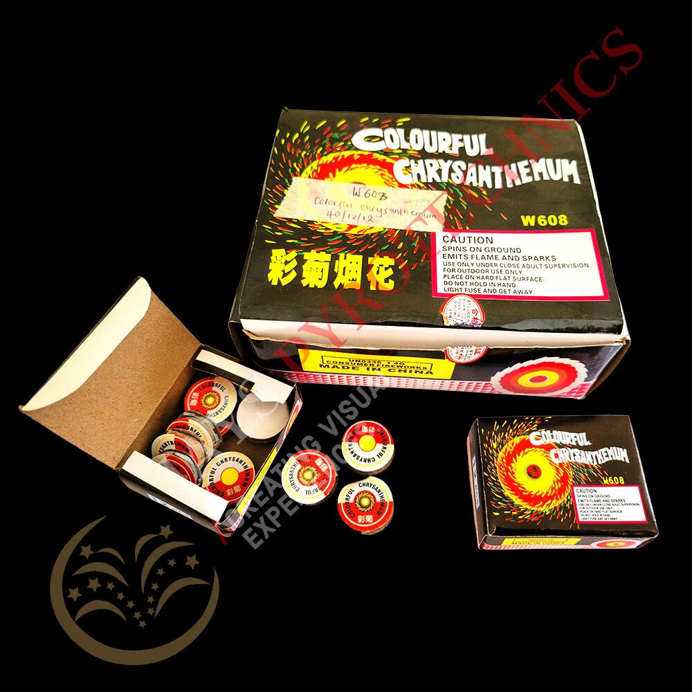 COLOURFUL CHRYSANTHENUM SPINNER FIREWORKS- PER PACK | Fireworks Tanzania