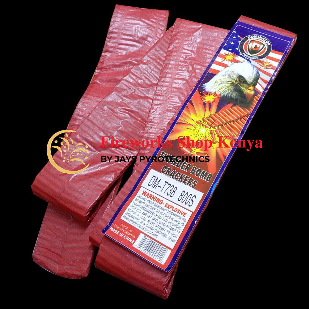 CRACKERS THUNDER BOMBS 800s FIREWORKS TANZANIA – PER PACK 12 CRACKERS THUNDER BOMBS 800s FIREWORKS TANZANIA – PER PACK