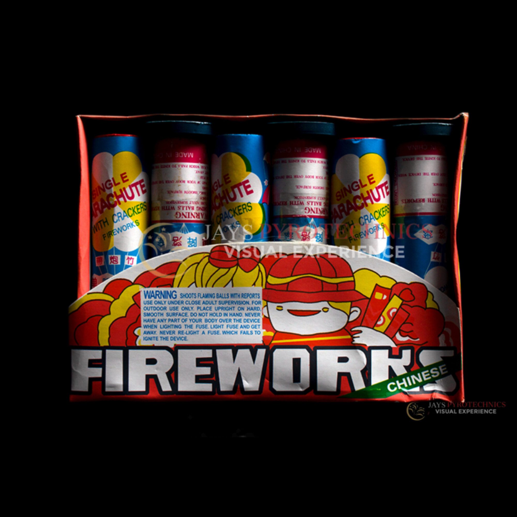 SINGLE PARACHUTE WITH CRACKERS FIREWORKS - PER PIECE