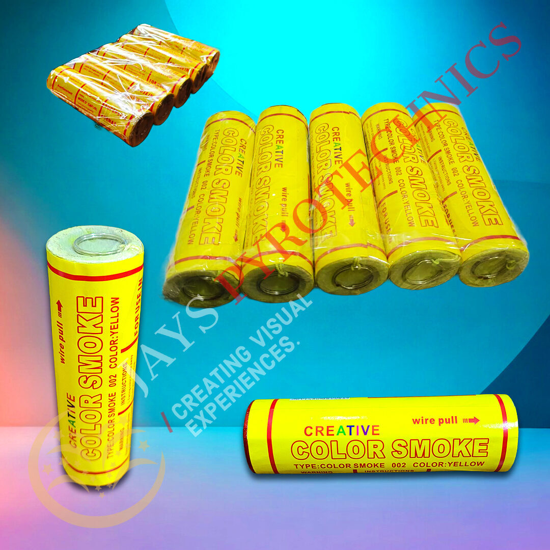 1.2 inch Colour Smoke Tube Wpin PSK-SM360 Yellow Large yellow colour smoke bomb, vivid plume, ideal for weddings and photo shoots, Fireworks Tanzania