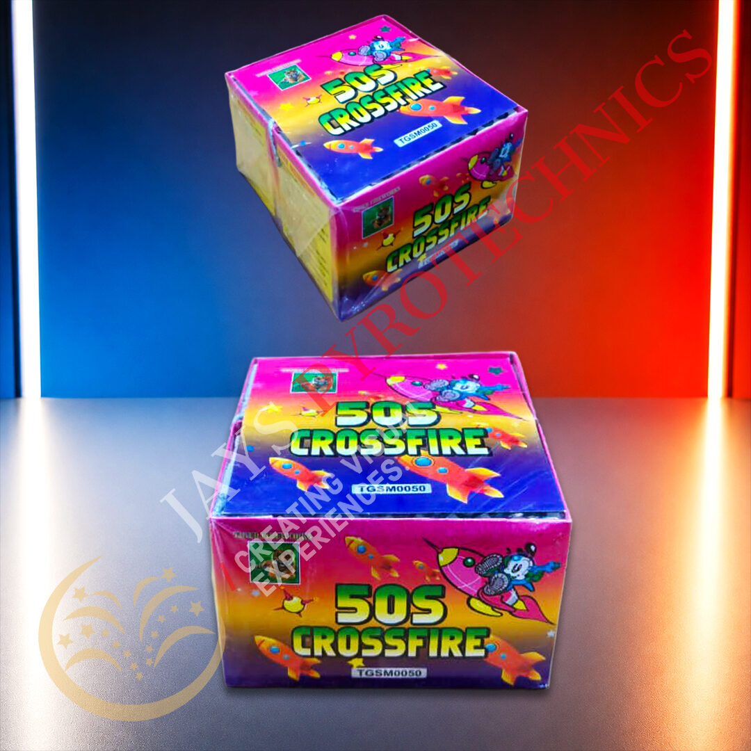 50 Shot Crossfire Firework – Affordable, Family-Friendly Fireworks Cake in Tanzania